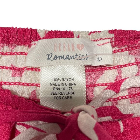 Pink & White Floral Tank Top By Urban Romantics Womens Size L 100% Rayon Lightwe - Picture 5 of 13